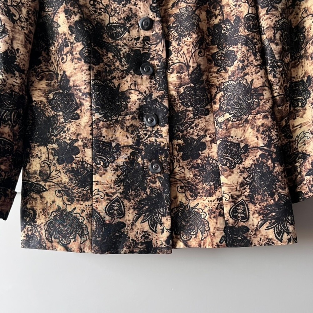Dana Buchman Petite Women's‎ Blazer Jacket Floral Print Linen Blend - Picture 9 of 14